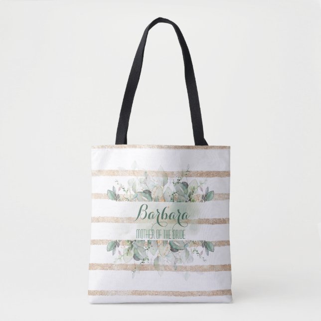 Greenery Gold Botanische Mutter der Tasche Bride (Vorderseite)