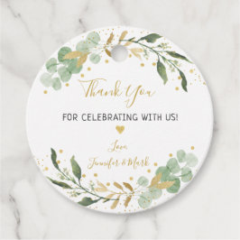 Greenery Gold Eucalyptus Baby Shower Geschenkanhänger