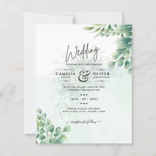 Greenery Gold Eucalyptus WEDDING QR CODE Moderne