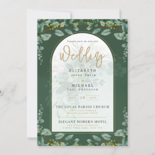 Greenery Gold FOTO Wedding LeahG Einladung