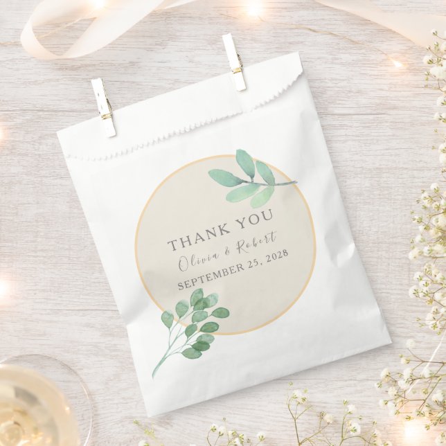 Greenery Gold Gastgeschenk Hochzeit Bags Geschenktütchen (Ausgeschnitten)