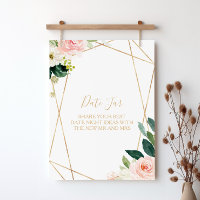 Greenery & Gold Geometric Elegant Datum Jar Sign