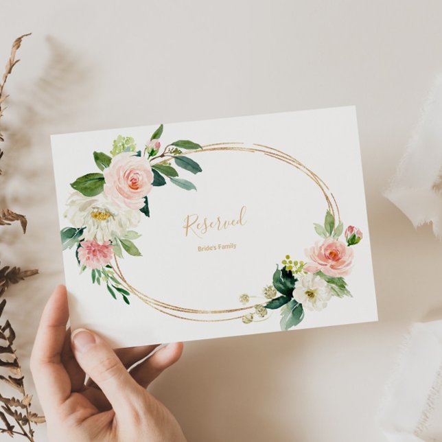 Greenery & Gold Geometric Elegantes Zeichen vorbeh (Von Creator hochgeladen)