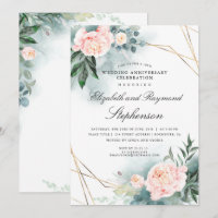 Greenery Gold Geometric Floral Wedding Jahrestag
