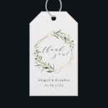 Greenery Gold Geometric Vielen Dank Rustic Wedding Geschenkanhänger<br><div class="desc">Rustikales botanisches Blattgrün-Design mit Imitaten goldenen Folie Blätter und geometrischen Rahmen,  und trendy Dankeschön Drehbuch,  einfach und elegant,  ideal für Sommer rustikale Hochzeit,  Frühjahr botanischen Garten Hochzeit. Alle passenden Teile in der Sammlung anzeigen</div>