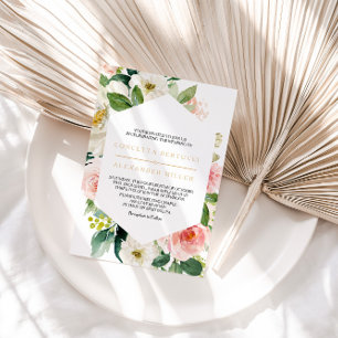 Greenery & Gold Geometrische Hochzeit Einladung