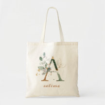 Greenery Gold Leaf Foliage Personalisierter Buchst