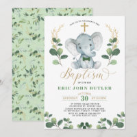 Greenery Gold Little Man Elephant Bowtie Taufe
