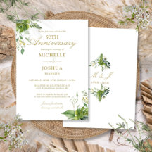 Greenery Gold Monogramm zum 50. Geburtstag