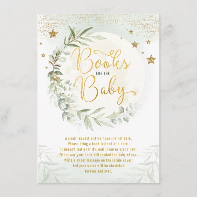 Greenery Gold Moon Twinkle Star Books for Baby Begleitkarte (Vorderseite)