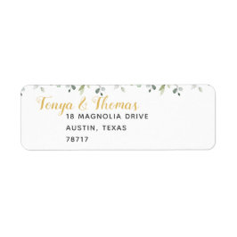 Greenery & Gold Wedding Rücksendeadresse