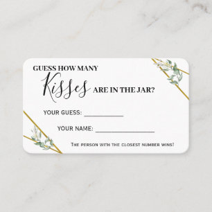 Greenery Gold Wie viele Kisses Shower Game Karte