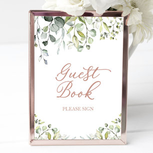 Greenery Guest Book Sign Poster