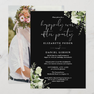 Greenery Happily Ever After Elopement Hochzeitsfot Einladung