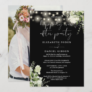 Greenery Happily Ever After Elopement Hochzeitsfot Einladung