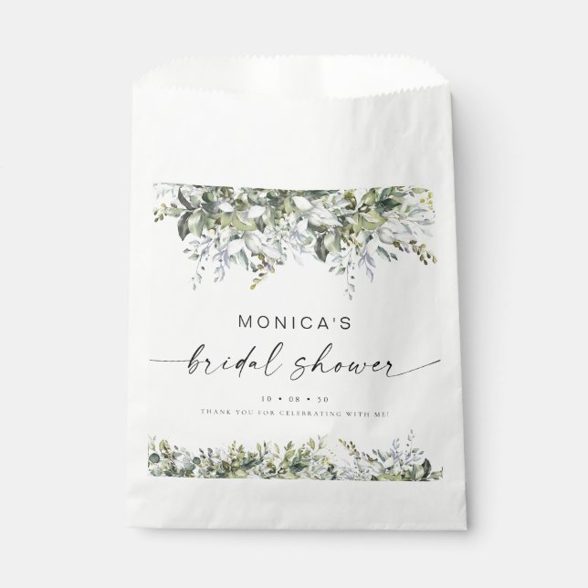 Greenery Herbal Brautparty Fvor Bags Geschenktütchen (Vorderseite)