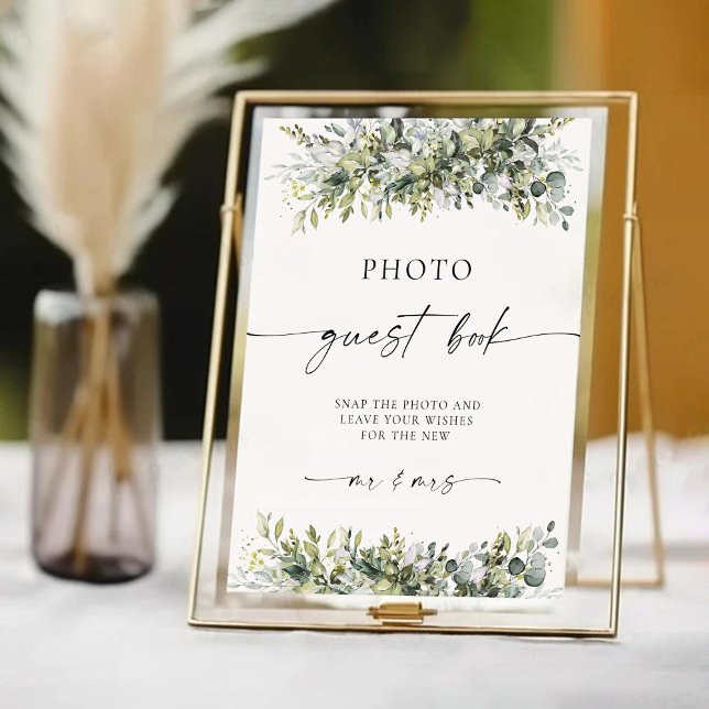 Greenery Herbal Guest Book Sign Sockelschild (Von Creator hochgeladen)