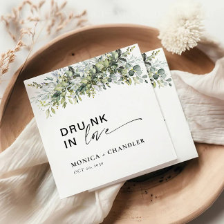 Greenery Herbal Wedding Rechteckiger Pappuntersetzer