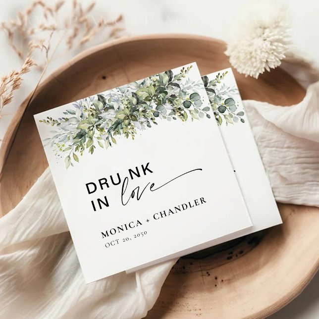 Greenery Herbal Wedding Rechteckiger Pappuntersetzer (Von Creator hochgeladen)