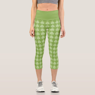 Greenery Kleeblatt Clover Polka dots Patrick's Day Capri Leggings