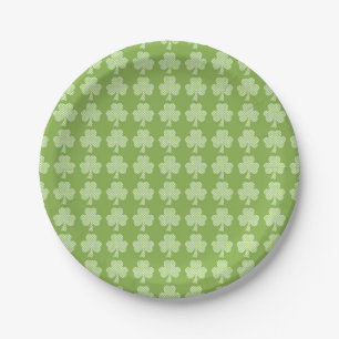 Greenery Kleeblatt Clover Polka dots Patrick's Day Pappteller