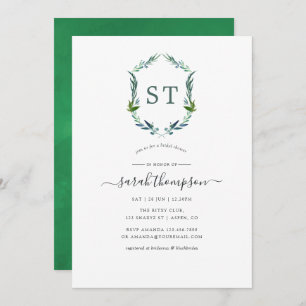 Greenery Laurel Wappen Brautparty Einladung