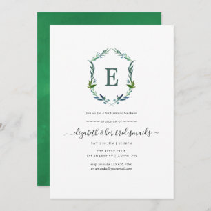 Greenery Laurel Wappen Bridesmaid's Luncheon Einladung