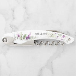 Greenery Lavender Floral Name Waiter's Corkschraub Kellnermesser