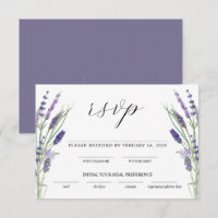 Greenery Lavender Lilac Lila Lila Wedding RSVP