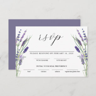 Greenery Lavender Lilac Lila Lila Wedding RSVP Begleitkarte