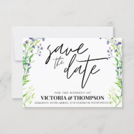 Greenery Lavender Rustic Wedding Save The Date