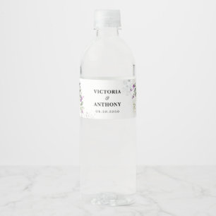 Greenery Lavender Wedding Water Flasche Label Wasserflaschenetikett