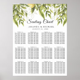 Greenery Lemons Rustikale Hochzeitssitzkarten Poster