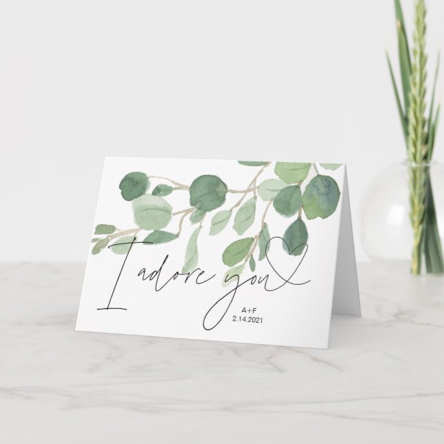Greenery Liebe Card für Ihn, Jubiläumskarte Karte (Vorderseite)