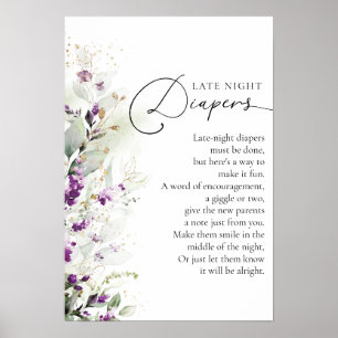Greenery Lila Lilac Baby Shower Poster