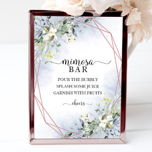 Greenery Mimosa Bar Sign Poster