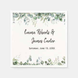 Greenery Minimalistisch Script Wedding Napkins Serviette