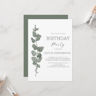 Greenery Modern 35. Geburtstagsparty Einladung