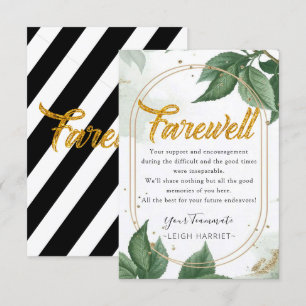 Greenery Modern Goodbye Mitarbeiter Abschiedskarte Dankeskarte