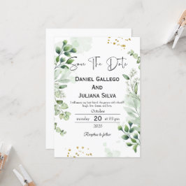 Greenery Modern Save The Date Invitation Einladung