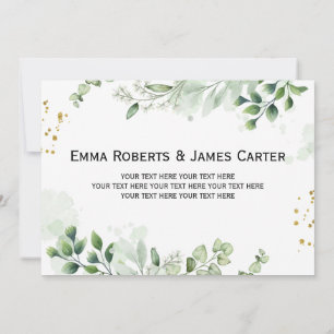 Greenery Modern Wedding Foto Danke Karte