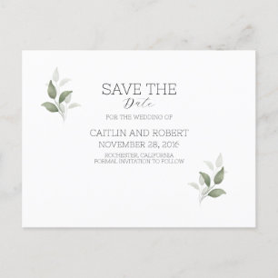 Greenery Modern Wedding Postcard Postkarte