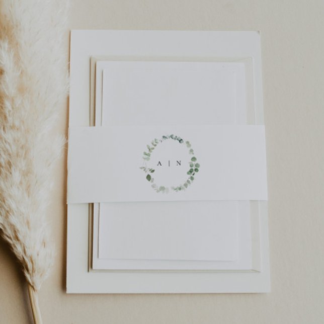 Greenery Monogram Invitation Bly Band (Von Creator hochgeladen)