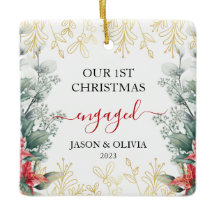 Greenery Monoline Blume Erstes Weihnachtsfest Verl