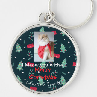 Greenery Niedlich Pet Christmas Family Monogram Schlüsselanhänger