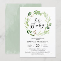 Greenery Oh Baby Shower Modernes Skript