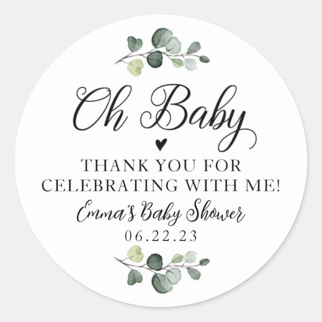Greenery Oh Baby Stickers (Vorderseite)
