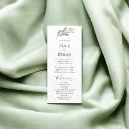 Greenery Olive Wedding Programm