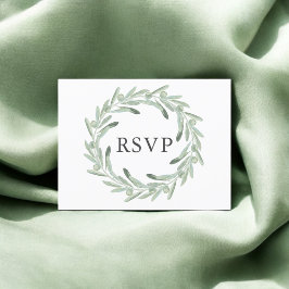 Greenery Olive Wedding RSVP Einladungspostkarte