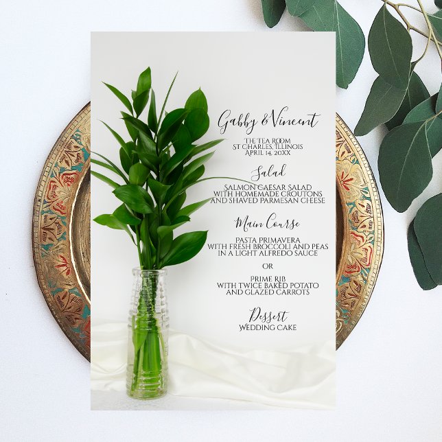 Greenery on White Wedding Menu (Von Creator hochgeladen)